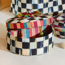 MacKenzie-Childs Courtly Check Round Jewelry Box* Bed & Bath