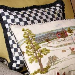 MacKenzie-Childs Courtly Check Ruffled Square Pillow* Pillows, Throws, & Cushions