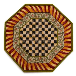 MacKenzie-Childs Courtly Check Rug - 6' Octagon - Red & Gold* Rugs
