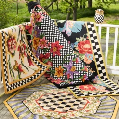 MacKenzie-Childs Courtly Check Rug - 5' Octagon - Purple & Green* Rugs