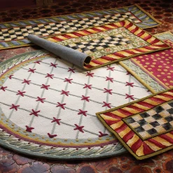 MacKenzie-Childs Courtly Check Rug - 2' X 3' - Red & Gold* Rugs