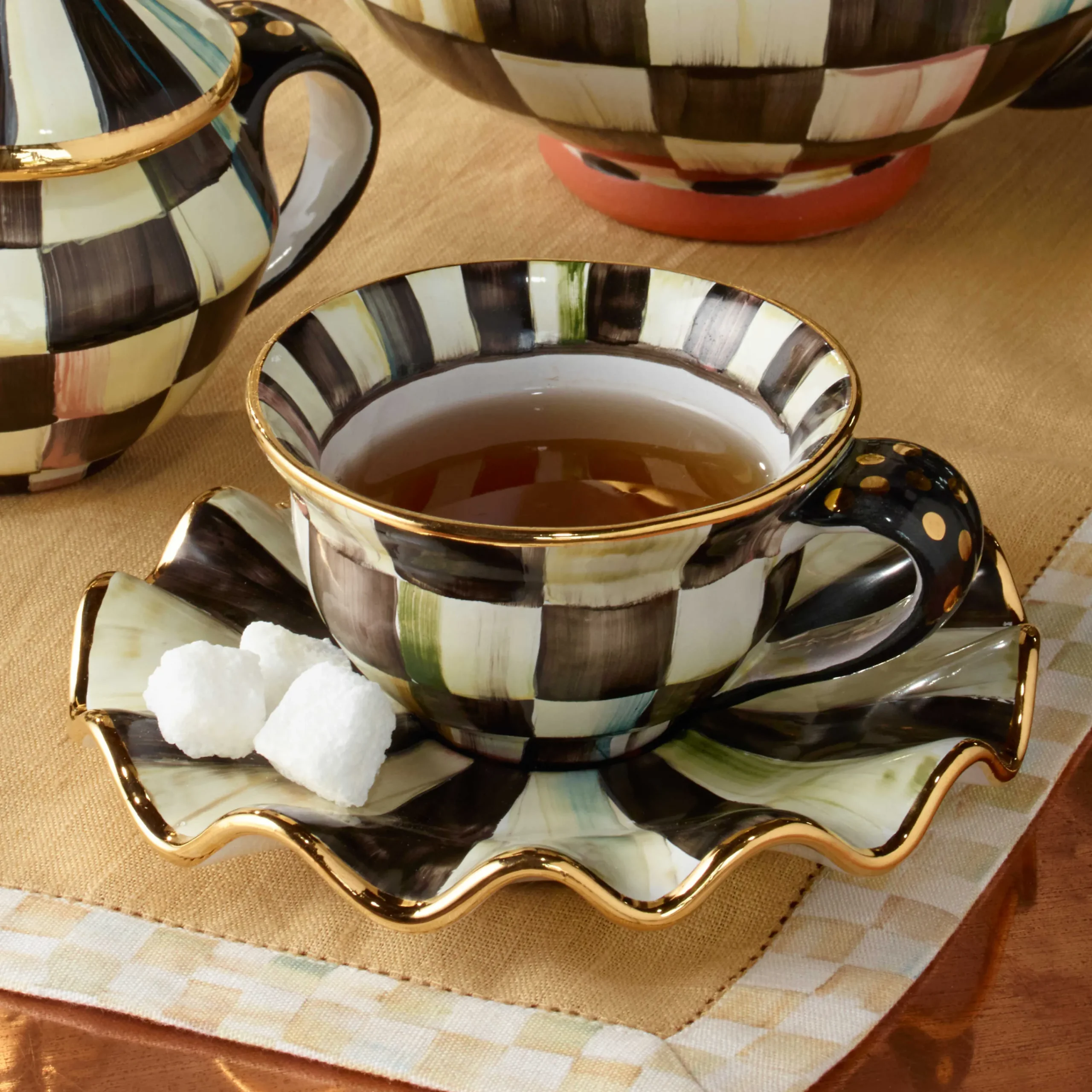 MacKenzie-Childs Courtly Check Saucer* Outdoor Entertaining