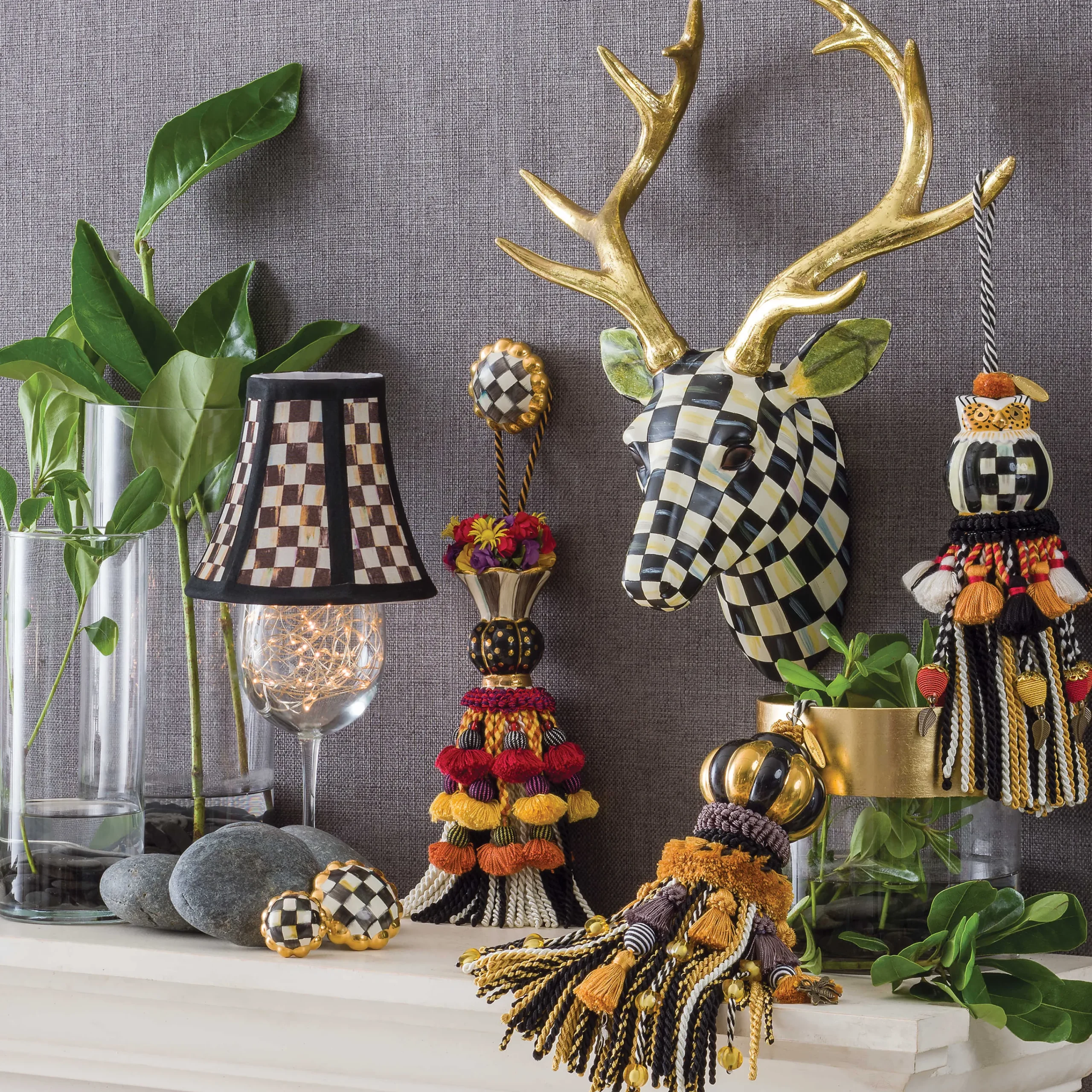 MacKenzie-Childs Courtly Check Shade - Chandelier* Room Accents