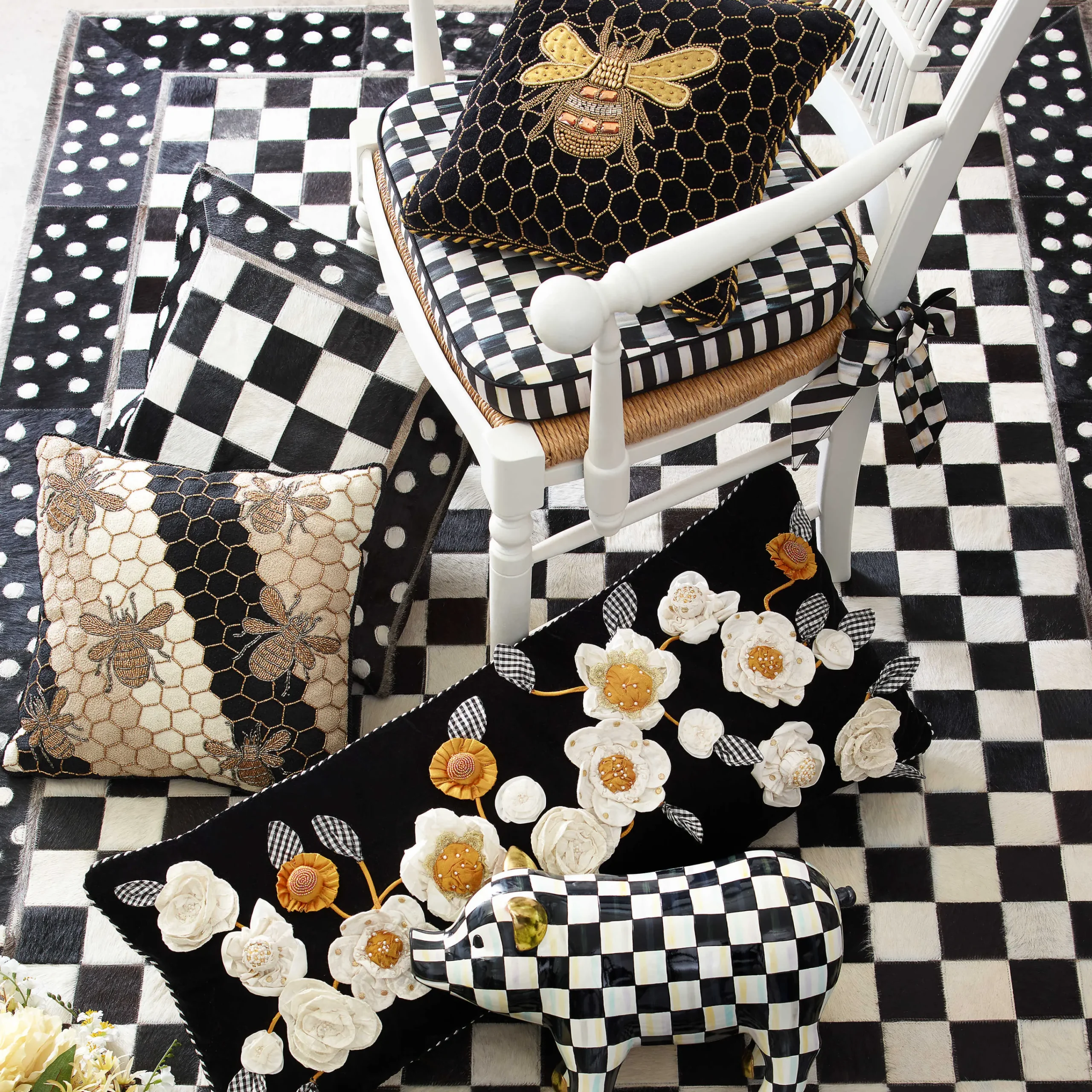 MacKenzie-Childs Courtly Check Shade - Chandelier* Room Accents