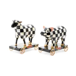 MacKenzie-Childs Courtly Check Sheep On Parade Decor* Room Accents