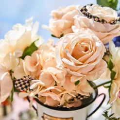 MacKenzie-Childs Courtly Check Summer Bouquet -Blush* Greenery & Florals