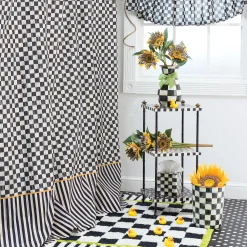 MacKenzie-Childs Courtly Check Tab Top Cafe Valance* Room Accents