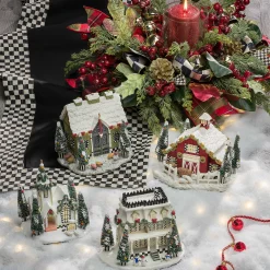 MacKenzie-Childs Courtly Check Table Runner - Black* Kitchen & Table Linens