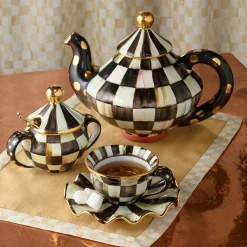 MacKenzie-Childs Courtly Check Teapot* Outdoor Entertaining