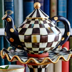 MacKenzie-Childs Courtly Check Teapot* Outdoor Entertaining