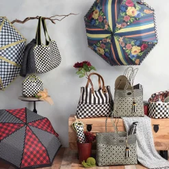 MacKenzie-Childs Courtly Check Travel Umbrella* Outdoor Decor