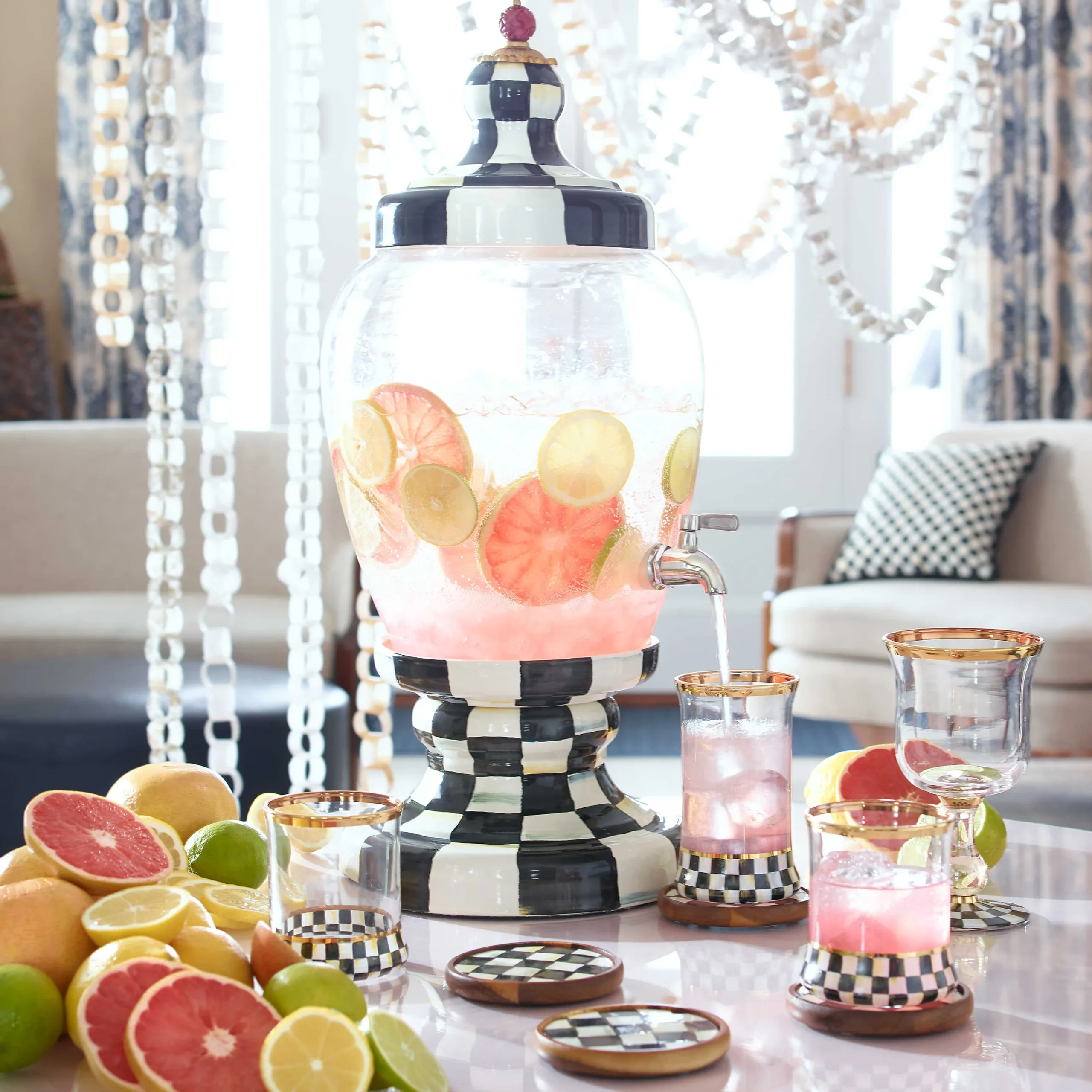 MacKenzie-Childs Courtly Check Tumbler* Drinkware & Bar