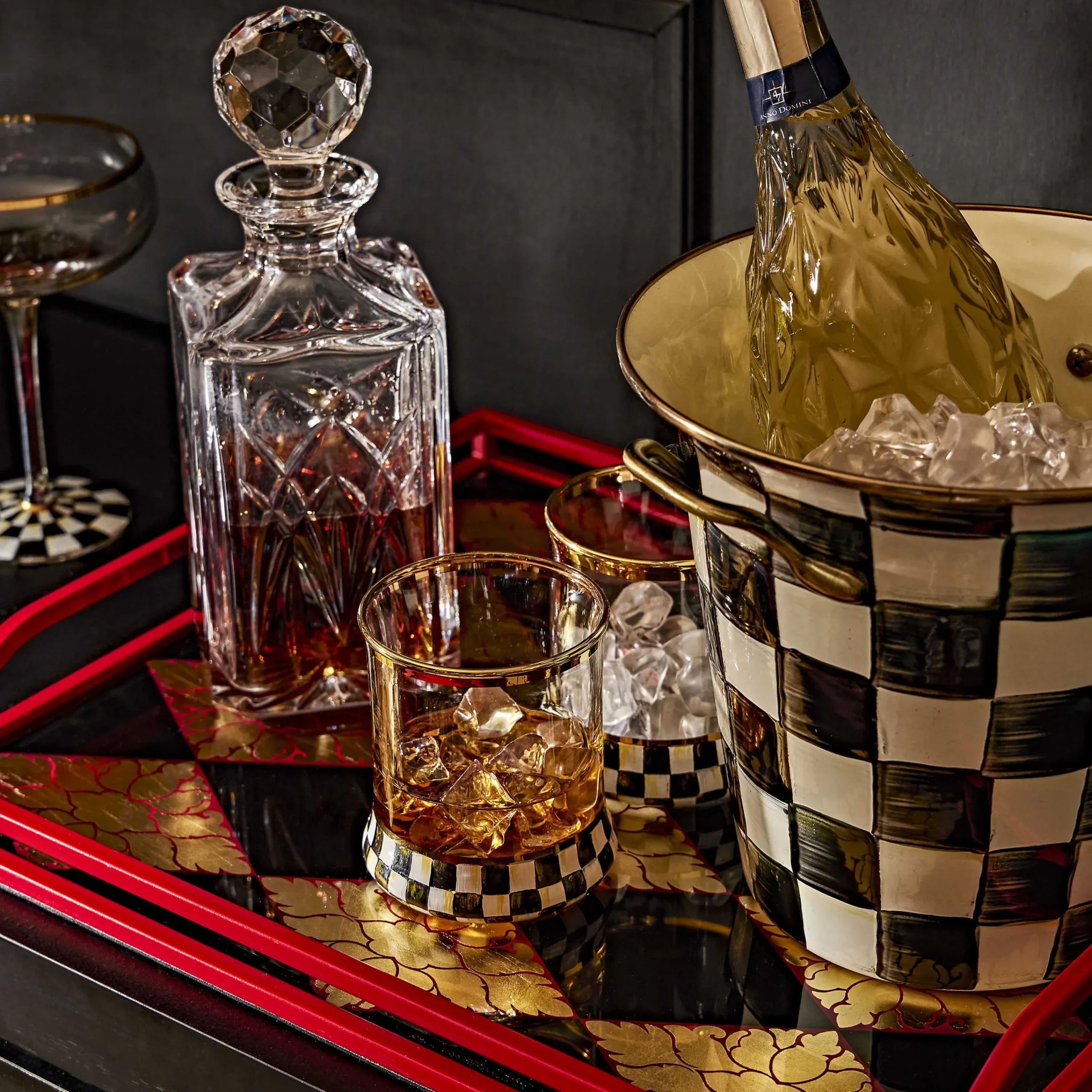 MacKenzie-Childs Courtly Check Tumbler* Drinkware & Bar