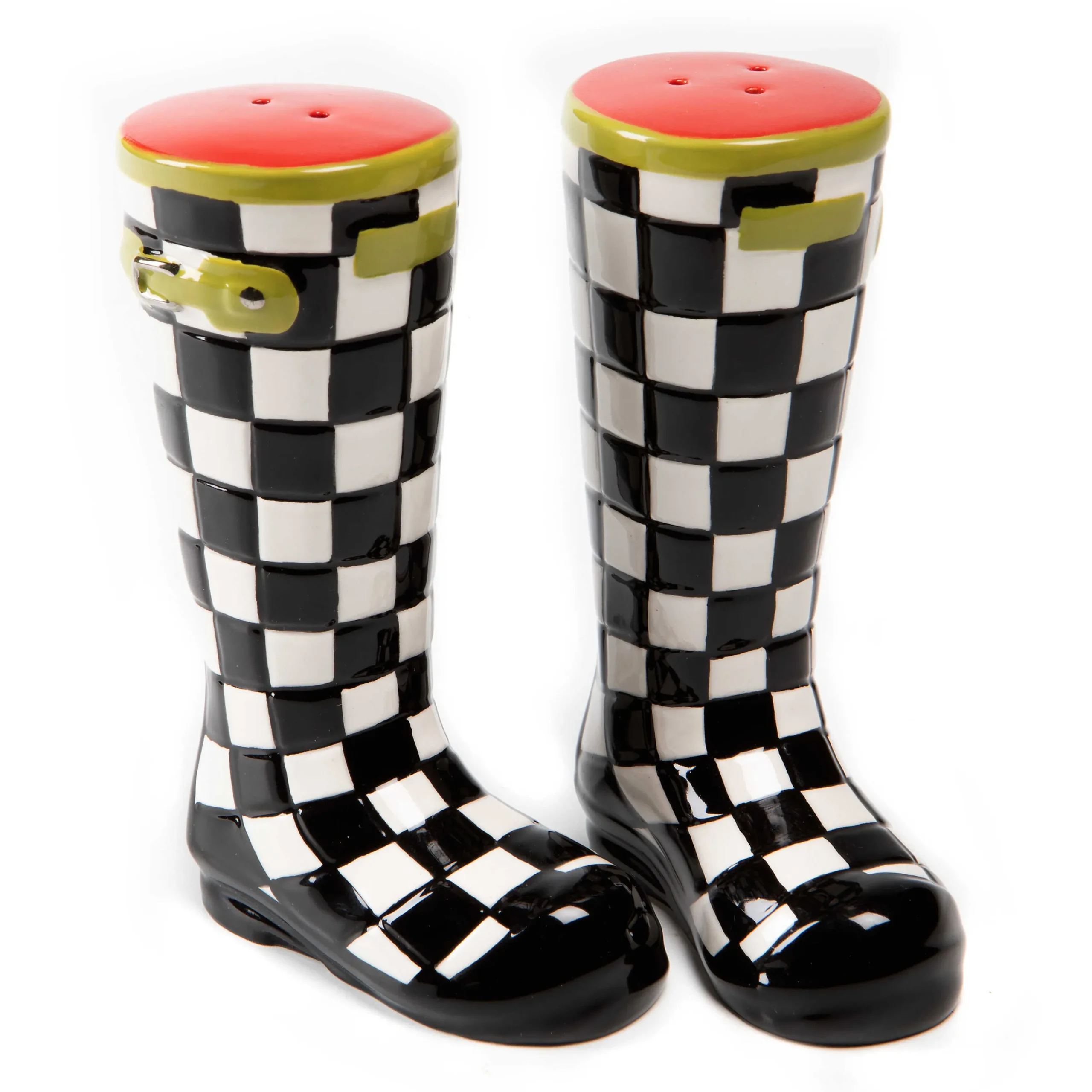 MacKenzie-Childs Courtly Check Wellies Salt & Pepper Set* Outdoor Entertaining