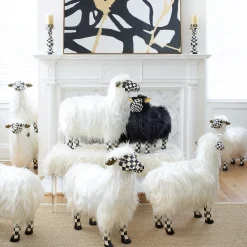 MacKenzie-Childs Courtly Check White Sheep - Large* Room Accents