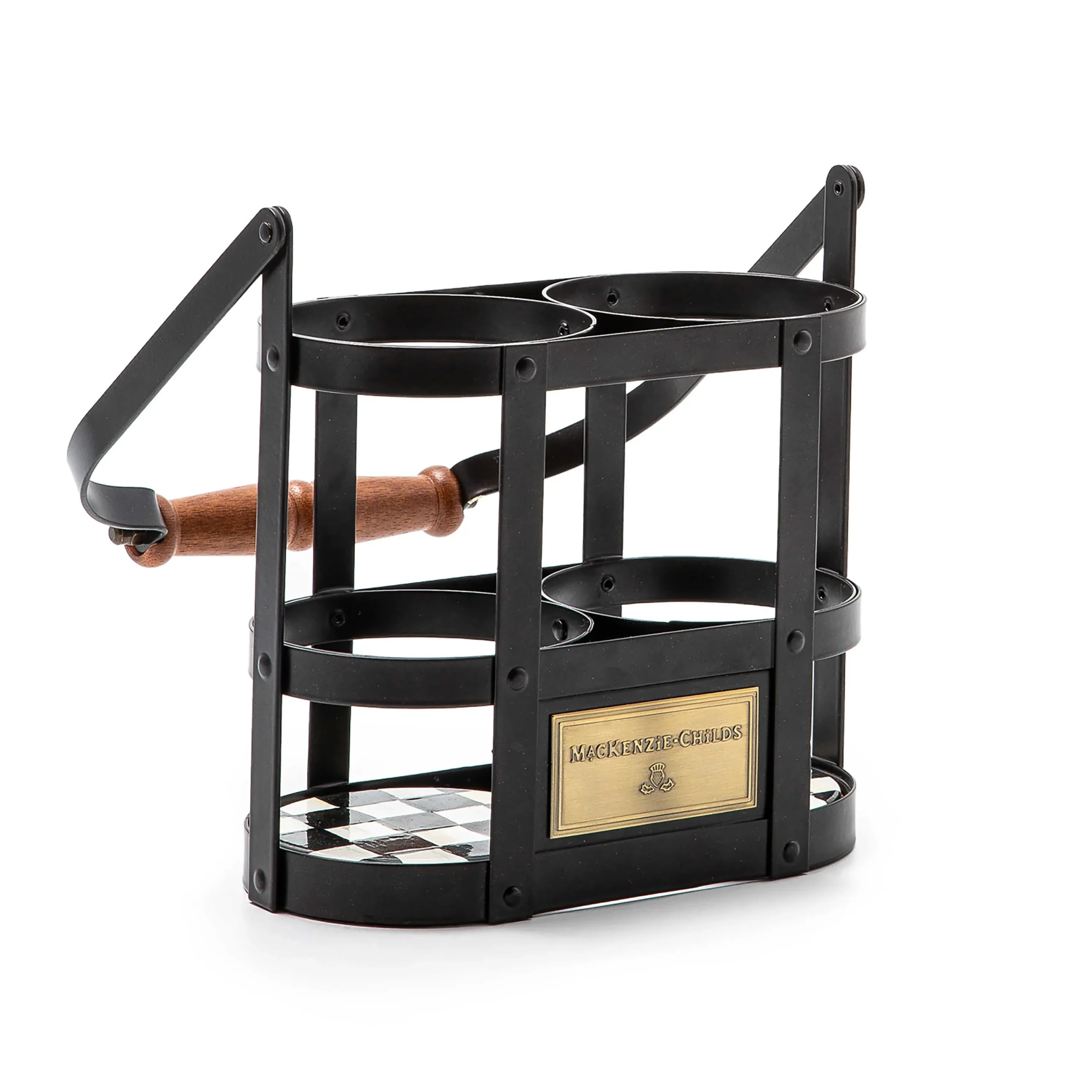 MacKenzie-Childs Courtly Check Wine Carrier* Outdoor Entertaining