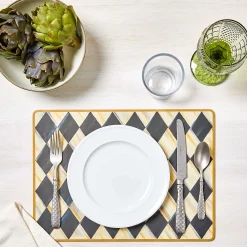 MacKenzie-Childs Courtly Harlequin Cork Back Placemats - Set Of 4* Table Accessories