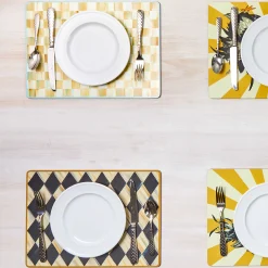 MacKenzie-Childs Courtly Harlequin Cork Back Placemats - Set Of 4* Table Accessories