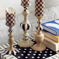 MacKenzie-Childs Courtly Pillar Candle Holders - Set Of 3* Candles & Fragrances