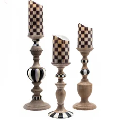 MacKenzie-Childs Courtly Pillar Candle Holders - Set Of 3* Candles & Fragrances