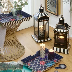 MacKenzie-Childs Courtly Stripe Candle Lantern - Small* Outdoor Decor