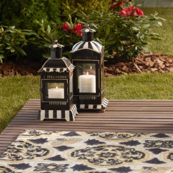 MacKenzie-Childs Courtly Stripe Candle Lantern - Small* Outdoor Decor