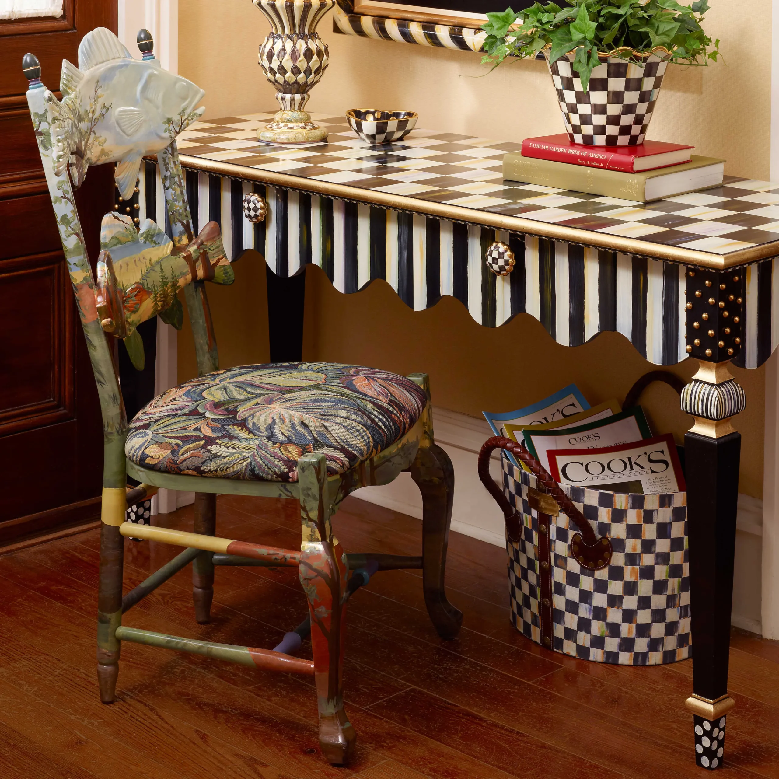 MacKenzie-Childs Courtly Stripe Console Table* Storage Furniture