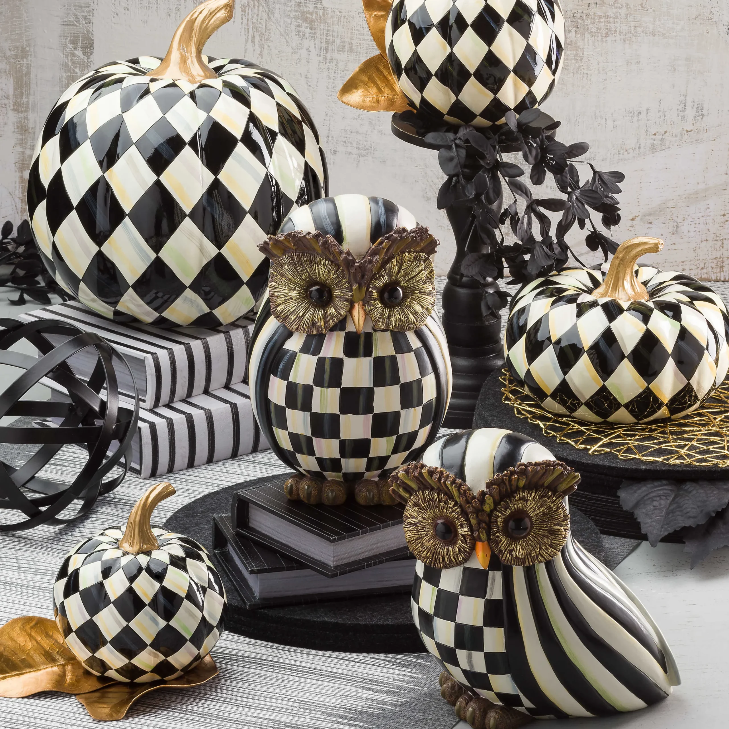 MacKenzie-Childs Courtly Stripe Owl* Room Accents