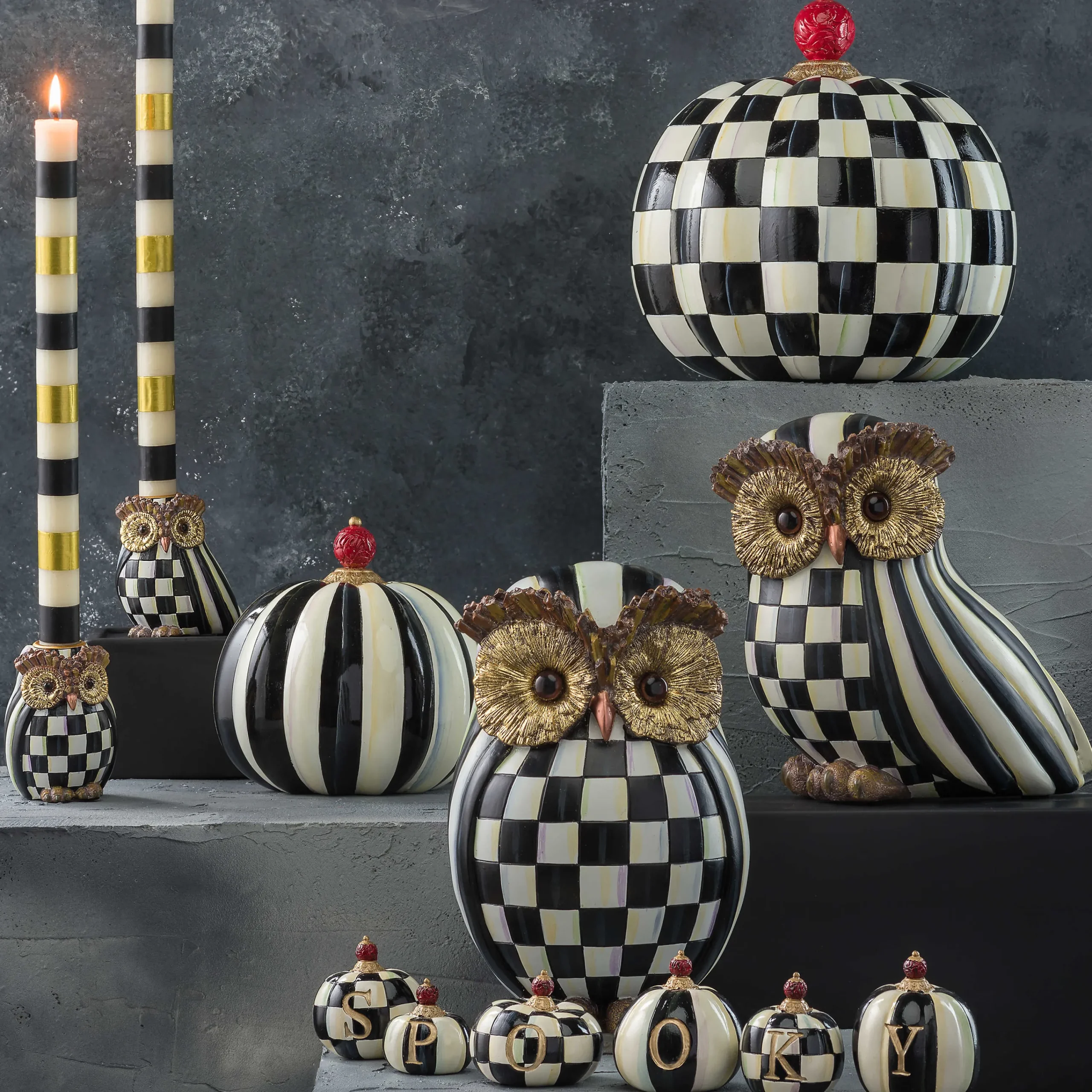 MacKenzie-Childs Courtly Stripe Owl* Room Accents