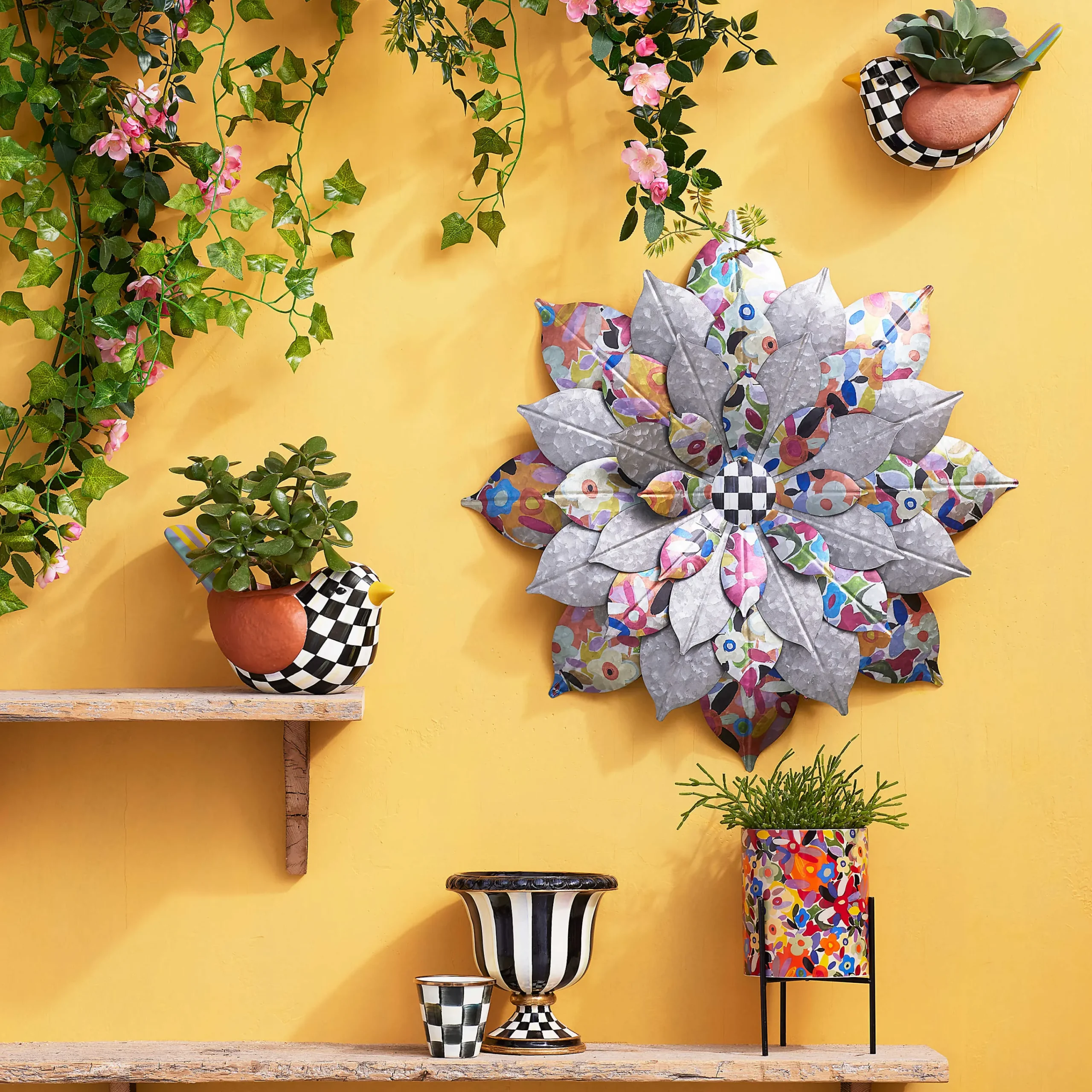 MacKenzie-Childs Courtly Stripe Tabletop Urn* Pots & Planters