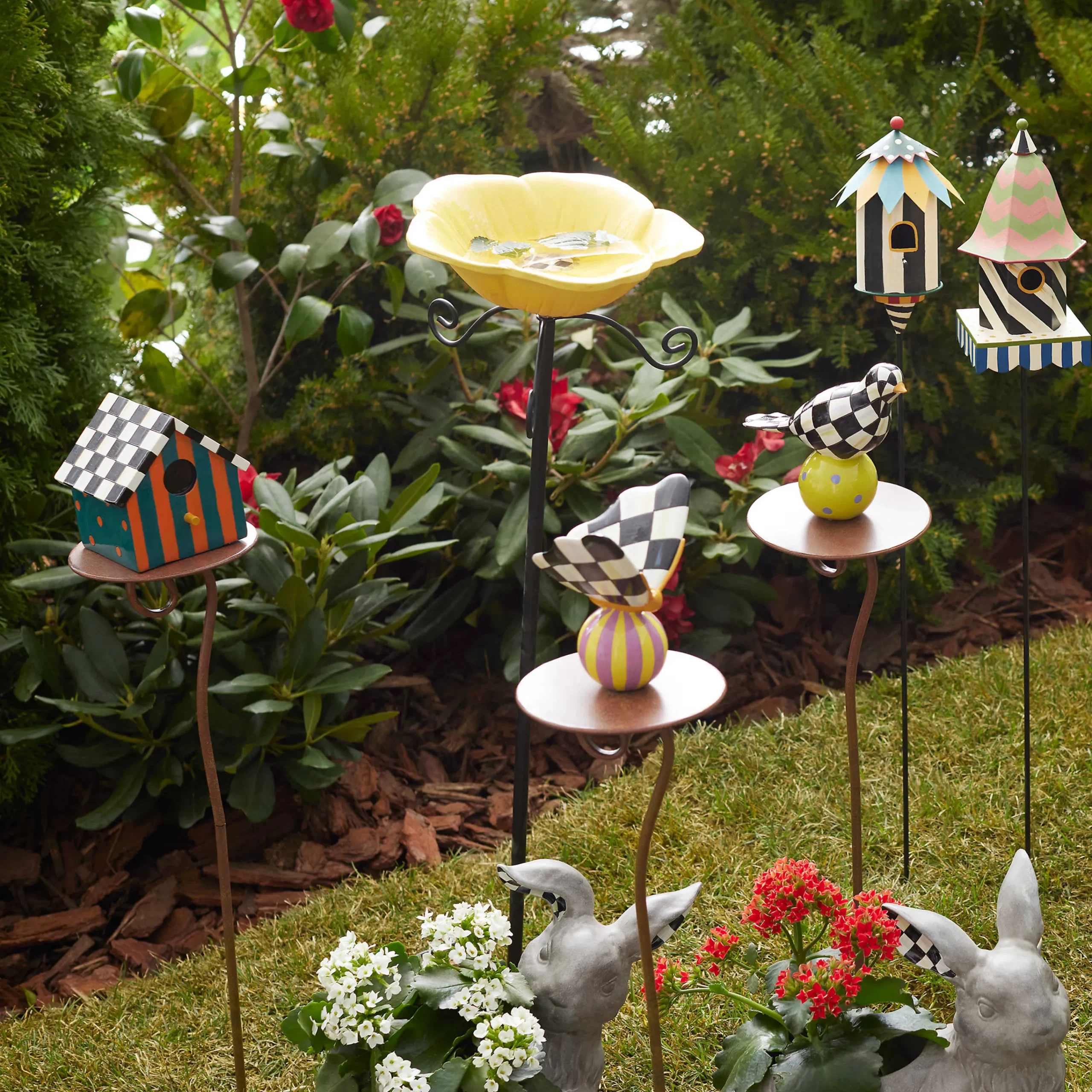 MacKenzie-Childs Courtly Swirl Birdhouse Stake* Garden Accessories