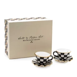 MacKenzie-Childs Courtly Teacup Salt & Pepper Set* Outdoor Entertaining