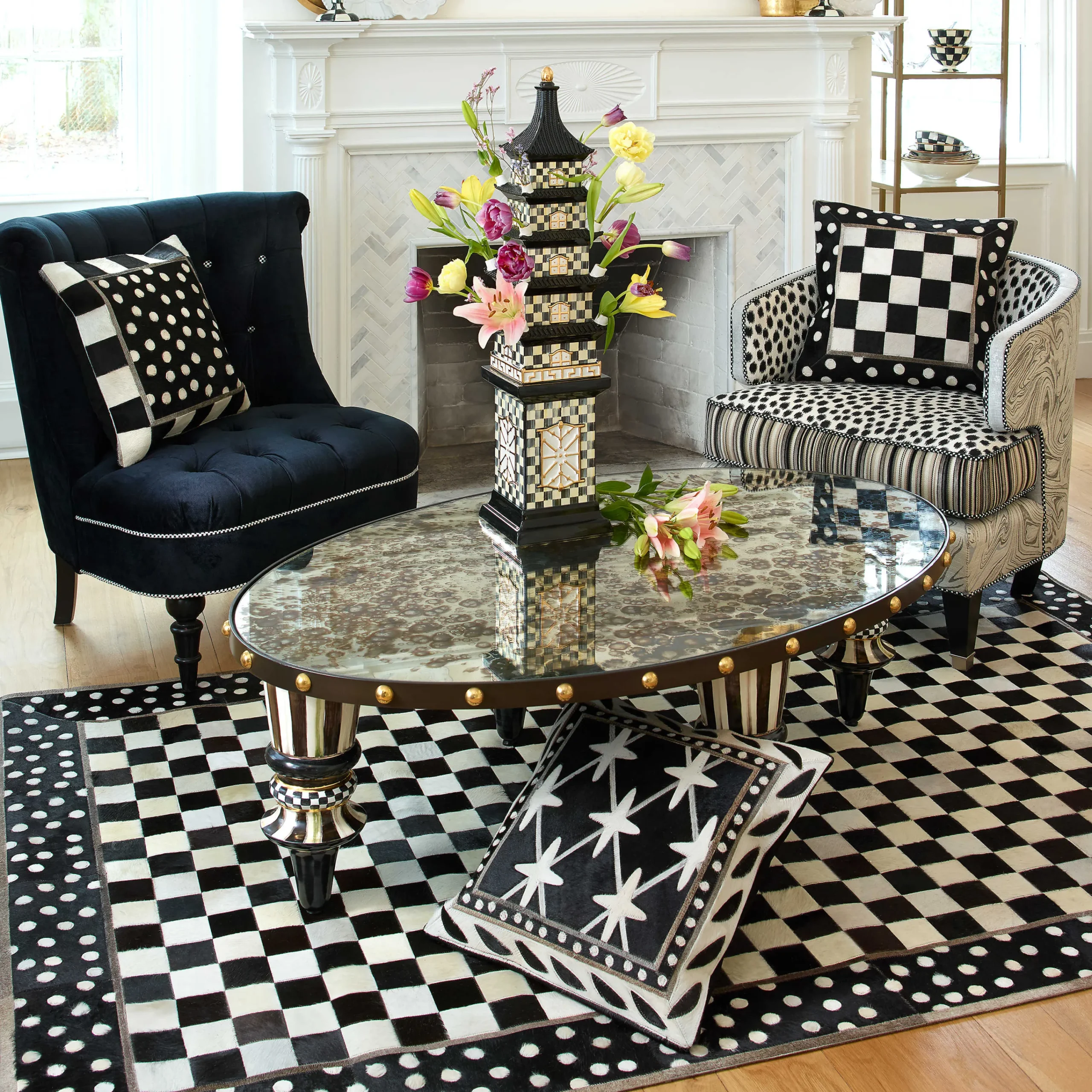 MacKenzie-Childs Dotography Coffee Table* Living Room