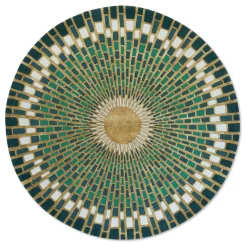 MacKenzie-Childs Emerald Sunburst Rug - 6' Round* Rugs