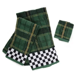 MacKenzie-Childs Evergreen Plaid Washcloth* Bed & Bath
