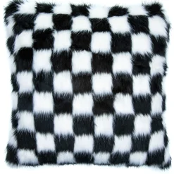 MacKenzie-Childs Fab Fur Check Pillow* Pillows, Throws, & Cushions
