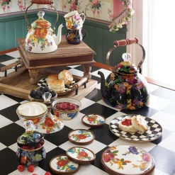 MacKenzie-Childs Flower Market 3 Quart Tea Kettle - Black* Tea Kettles