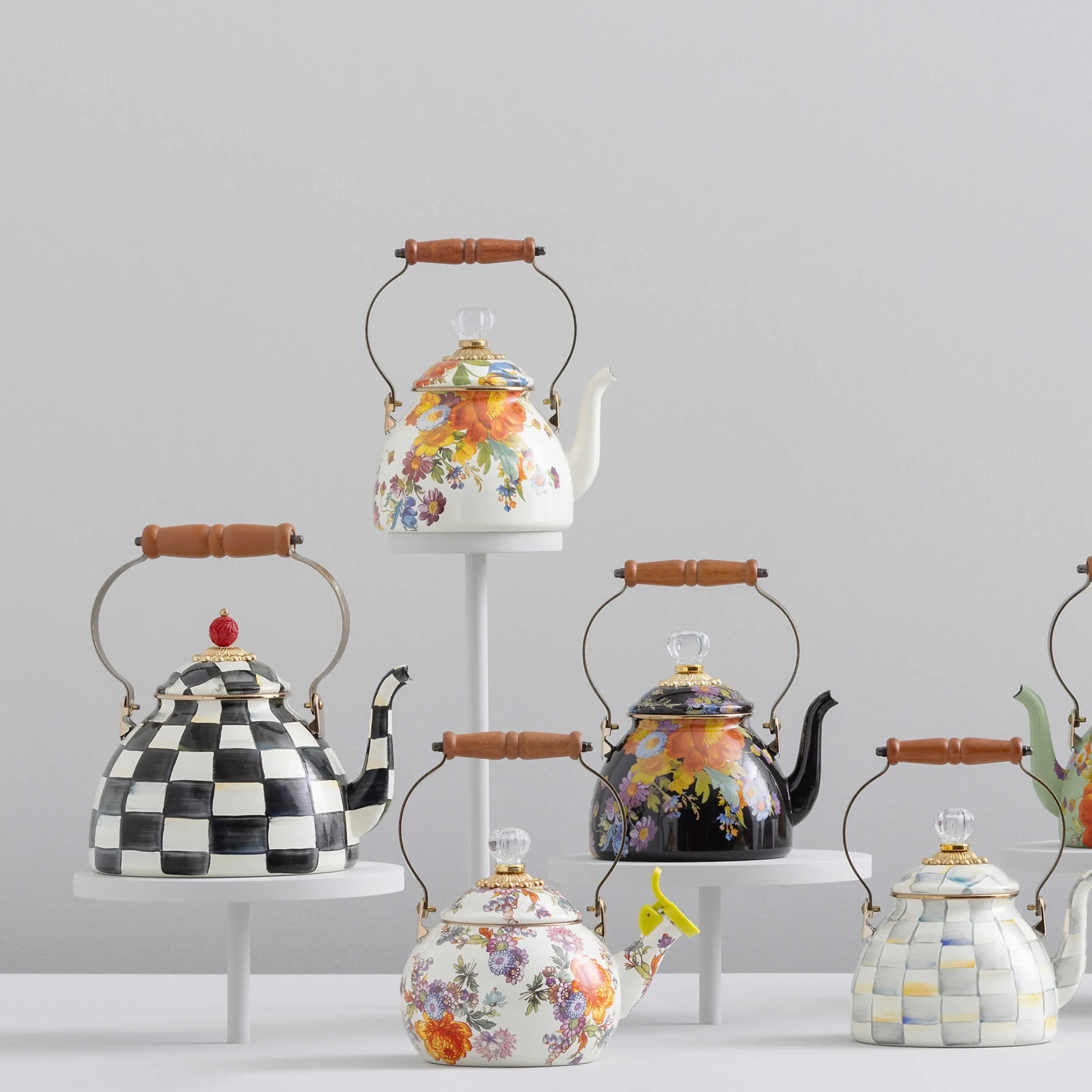 MacKenzie-Childs Flower Market 2 Quart Tea Kettle - Black* Tea Kettles