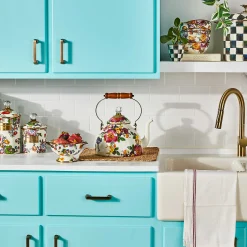 MacKenzie-Childs Flower Market 3 Quart Tea Kettle - White* Tea Kettles