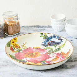 MacKenzie-Childs Flower Market Abundant Bowl - White* Outdoor Entertaining