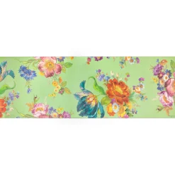 MacKenzie-Childs Flower Market Blooms Floor Mat - Green - 2'6" X 8' Runner* Rugs