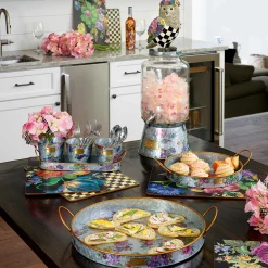 MacKenzie-Childs Flower Market Galvanized Serving Trays - Set Of 2* Outdoor Decor