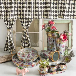 MacKenzie-Childs Flower Market Galvanized Herb Pots With Tray - Set Of 3* Pots & Planters