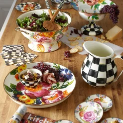 MacKenzie-Childs Flower Market Large Compote - White* Outdoor Entertaining