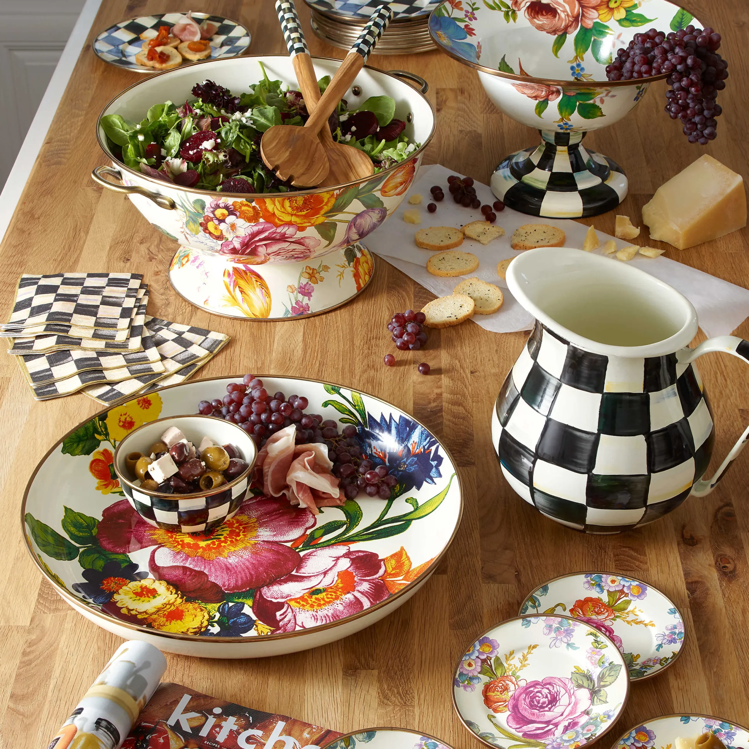 MacKenzie-Childs Flower Market Large Compote - White* Outdoor Entertaining