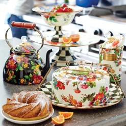 MacKenzie-Childs Flower Market Large Compote - White* Outdoor Entertaining