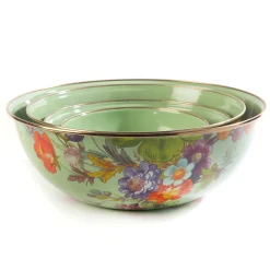 MacKenzie-Childs Flower Market Large Everyday Bowl - Green* Serveware