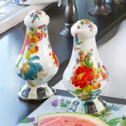 MacKenzie-Childs Flower Market Large Salt & Pepper Shakers - White* Outdoor Entertaining
