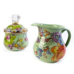 MacKenzie-Childs Flower Market Lidded Sugar Bowl - Green* Serveware