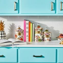 MacKenzie-Childs Flower Market Medium Canister - White* Room Accents